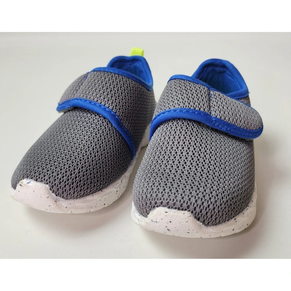 Carter's Lorena Kids Grey Blue Mesh Hook and Loop Sneakers Size‎ 8M CF22B06H